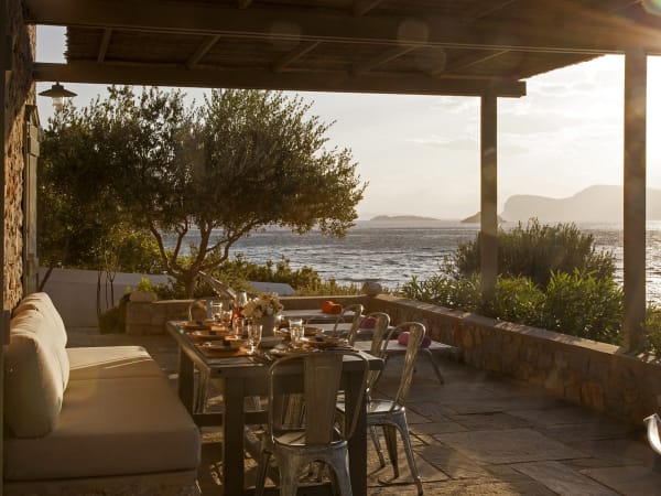 Soft light illuminating Citrus's sea-view terrace.